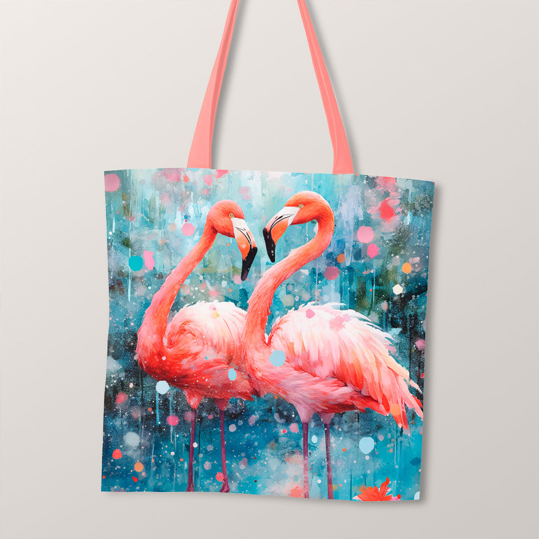 TOTE Flamingos Splashes Fabric Bag Panel