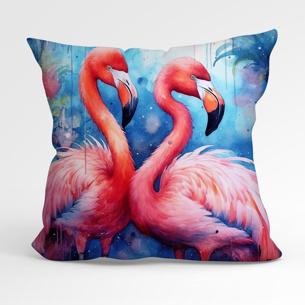 CUSHION Fabric Panel Flamingos Blue CP-1275