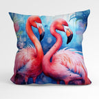CUSHION Fabric Panel Flamingos Blue CP-1275