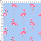 Flamingos Blue Fabric