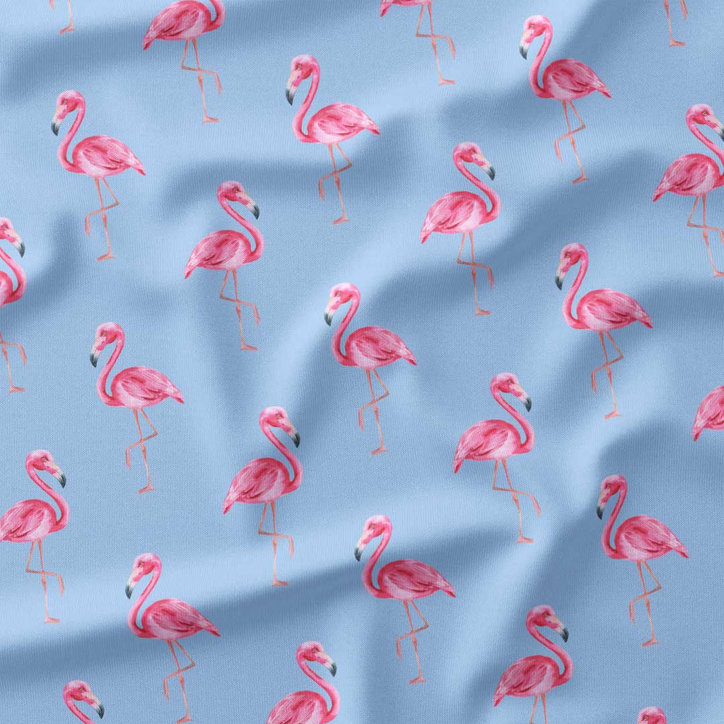 Flamingos Blue Fabric