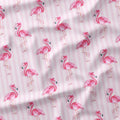 Flamingos Pink Stripes Fabric