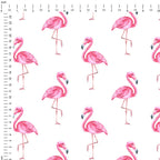 Flamingos White Stripes Fabric