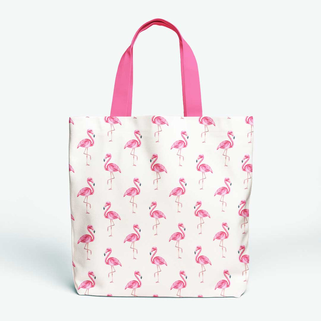 Flamingos White Stripes Fabric