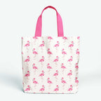 Flamingos White Stripes Fabric