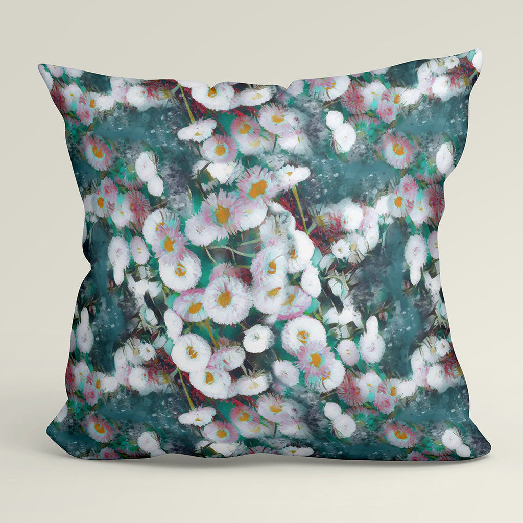 Daisy Abstract Teal Fabric