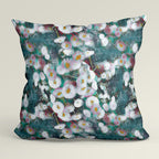 Daisy Abstract Teal Fabric