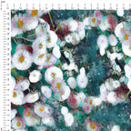 Daisy Abstract Teal Fabric