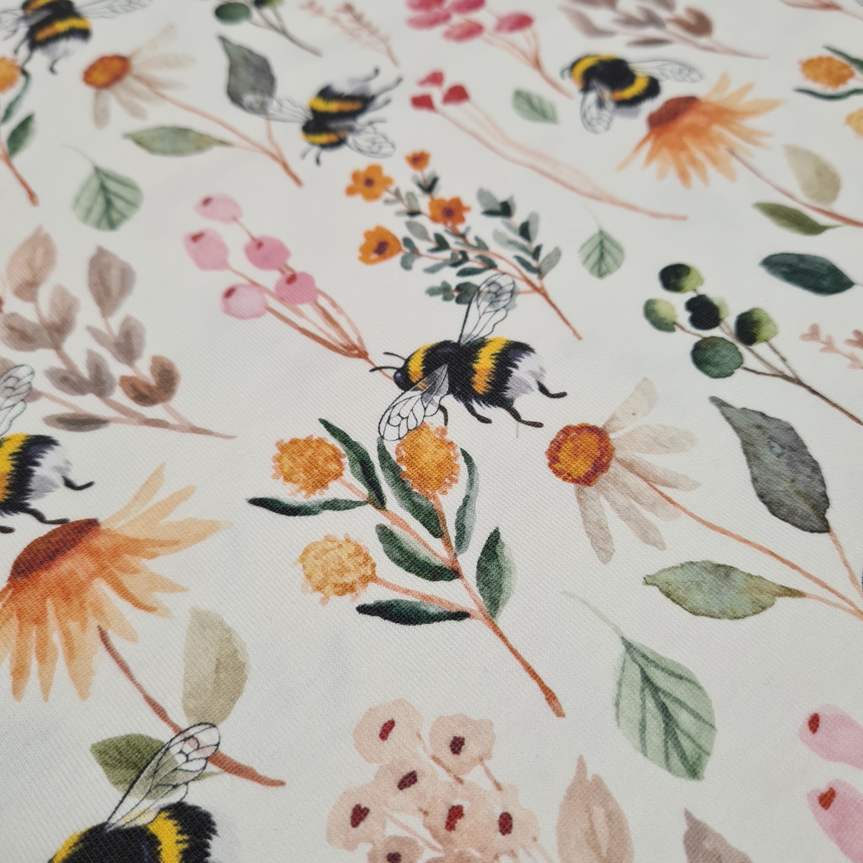 Floral Bees Fabric