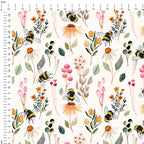 Floral Bees Fabric