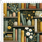 Floral Book Shelves Fabric
