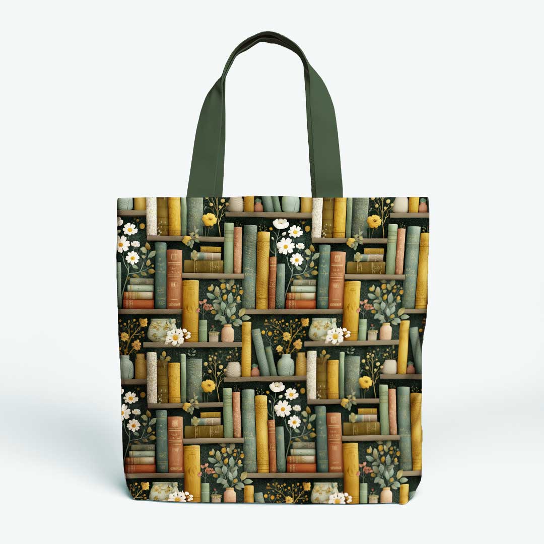 Floral Book Shelves Fabric
