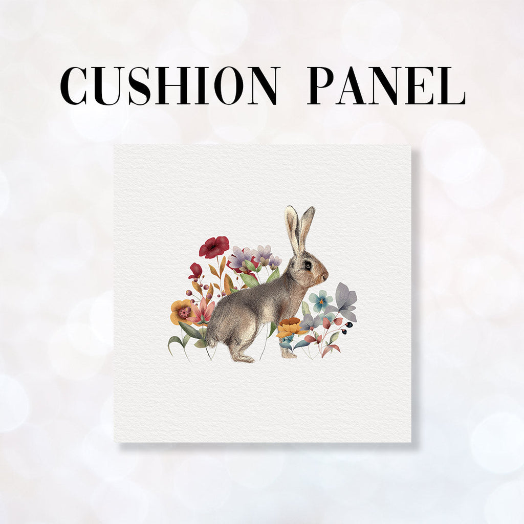 CUSHION Fabric Panel Floral Bunny CP-1277