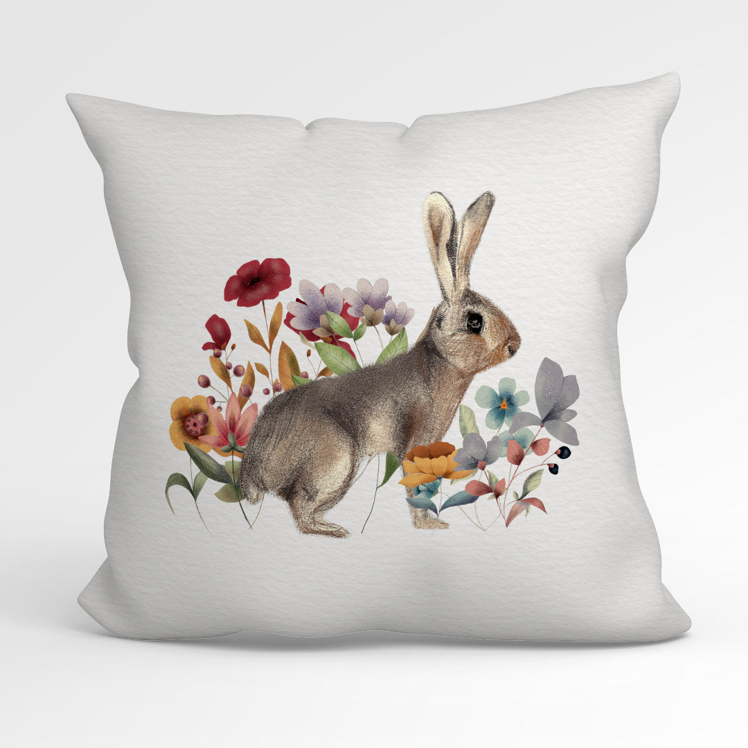 CUSHION Fabric Panel Floral Bunny CP-1277