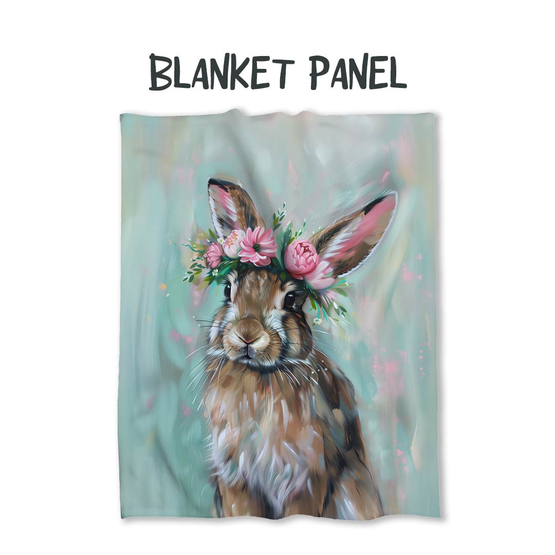 Floral Rabbit Fabric Blanket Panel BP-40