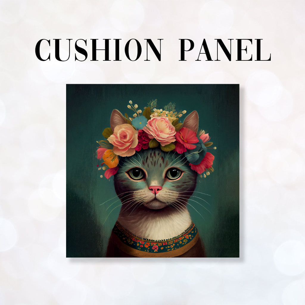 CUSHION Fabric Panel Floral Cat 1 CP-1281
