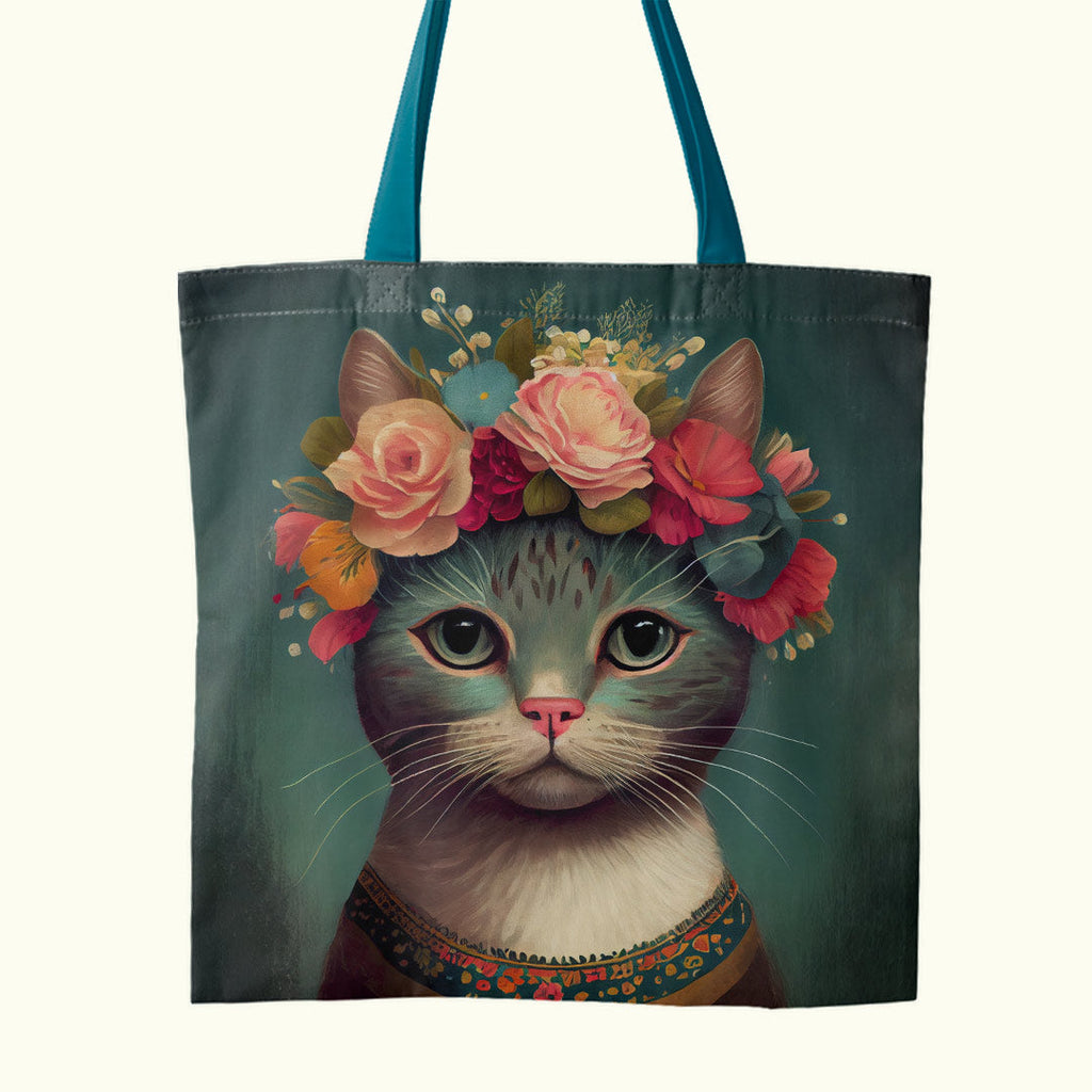 TOTE Floral Cat 1 Fabric Bag Panel