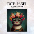 TOTE Floral Cat 1 Fabric Bag Panel