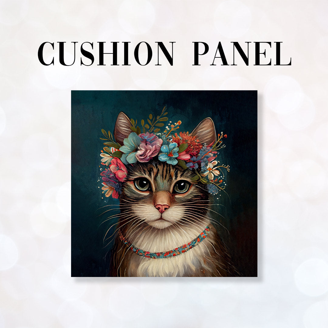 CUSHION Fabric Panel Floral Cat 2