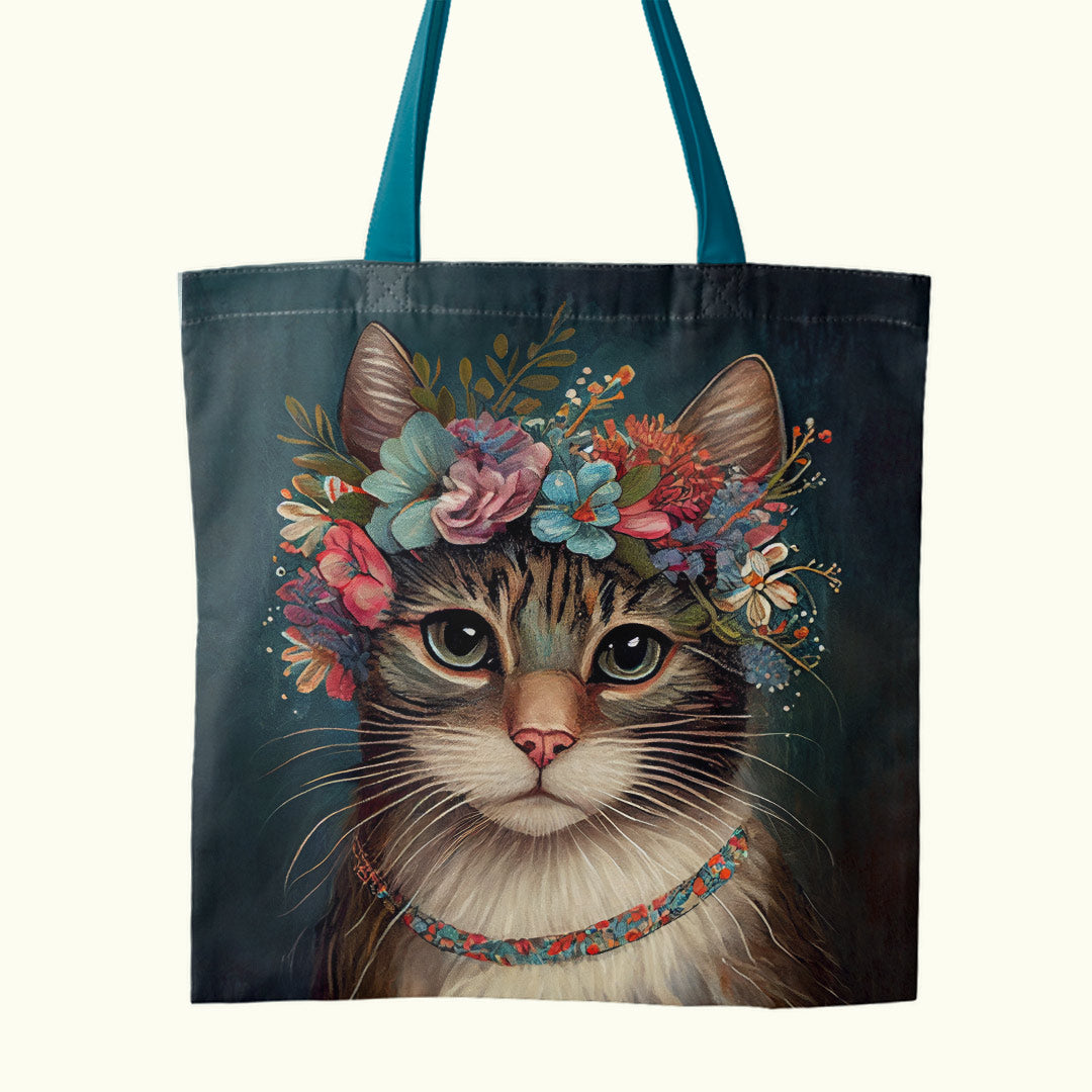 TOTE Floral Cat 2 Fabric Bag Panel
