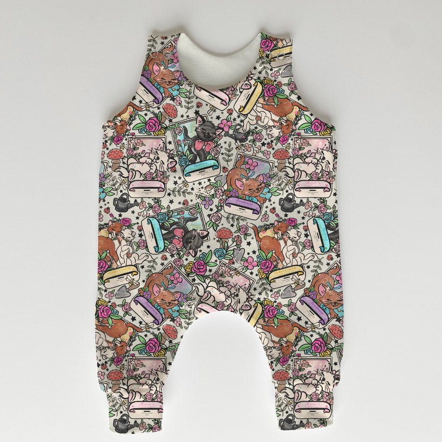 Floral Cats Fabric