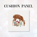 CUSHION Fabric Panel Floral Deer
