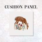 CUSHION Fabric Panel Floral Deer