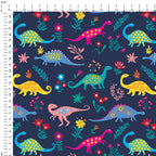 Floral Dinosaurs Fabric