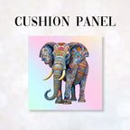 CUSHION Fabric Panel Floral Elephant