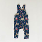 Floral Goats Navy Fabric