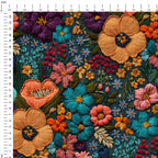 Floral Kaleidoscope Embroidery Fabric