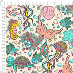 Floral Ocean Cream Fabric