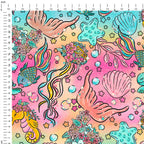 Floral Ocean Rainbow Fabric
