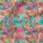 Floral Ocean Rainbow Fabric