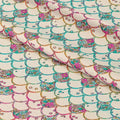 Floral Ocean Scales Cream Fabric
