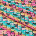 Floral Ocean Scales Rainbow Fabric