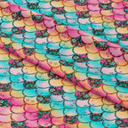 Floral Ocean Scales Rainbow Fabric