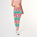Floral Ocean Scales Rainbow Fabric