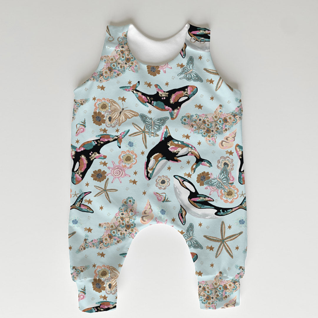 Floral Orcas Blue Fabric