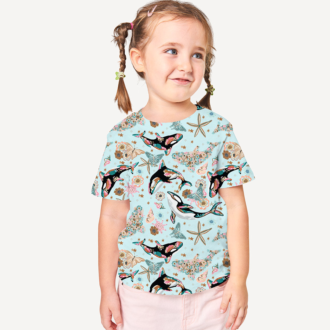 Floral Orcas Blue Fabric