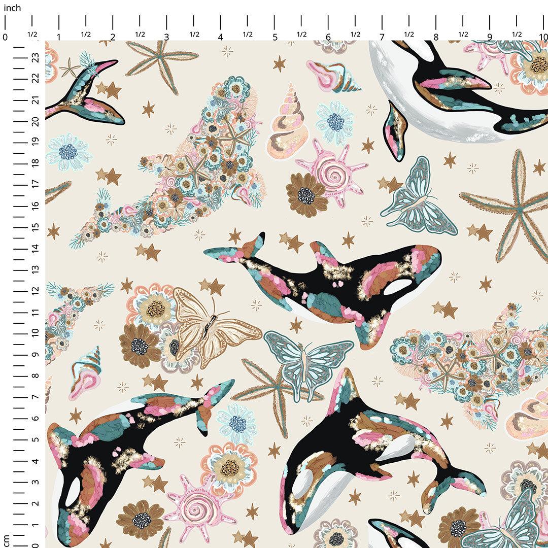 Floral Orcas Cream Fabric