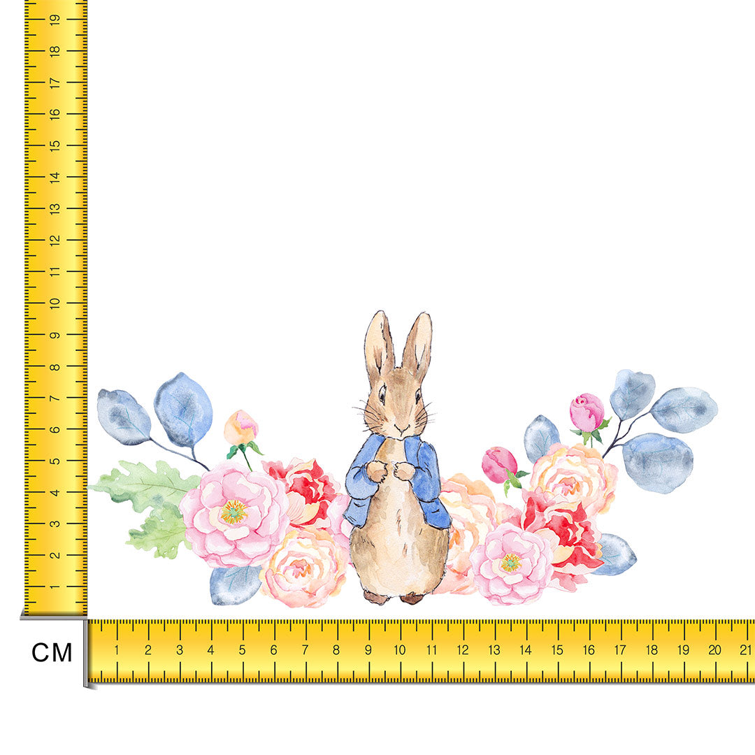 Floral Rabbit Wreath Iron on Fabric Heat Transfer DTF-134