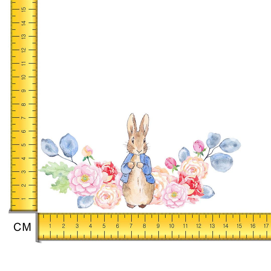 Floral Rabbit Wreath Iron on Fabric Heat Transfer DTF-134