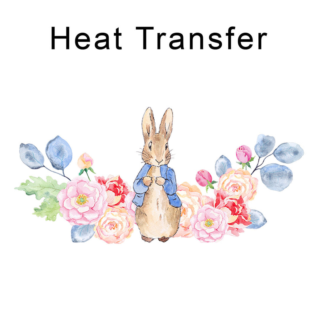 Floral Rabbit Wreath Iron on Fabric Heat Transfer DTF-134