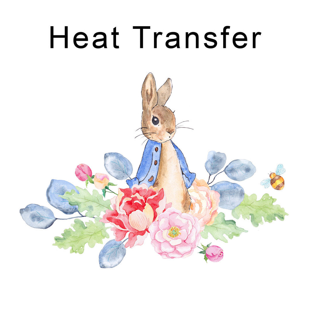 Floral Rabbit Iron on Fabric Heat Transfer DTF-135