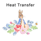 Floral Rabbit Iron on Fabric Heat Transfer DTF-135