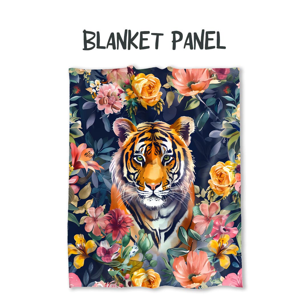 Floral Tiger Fabric Blanket Panel BP-12