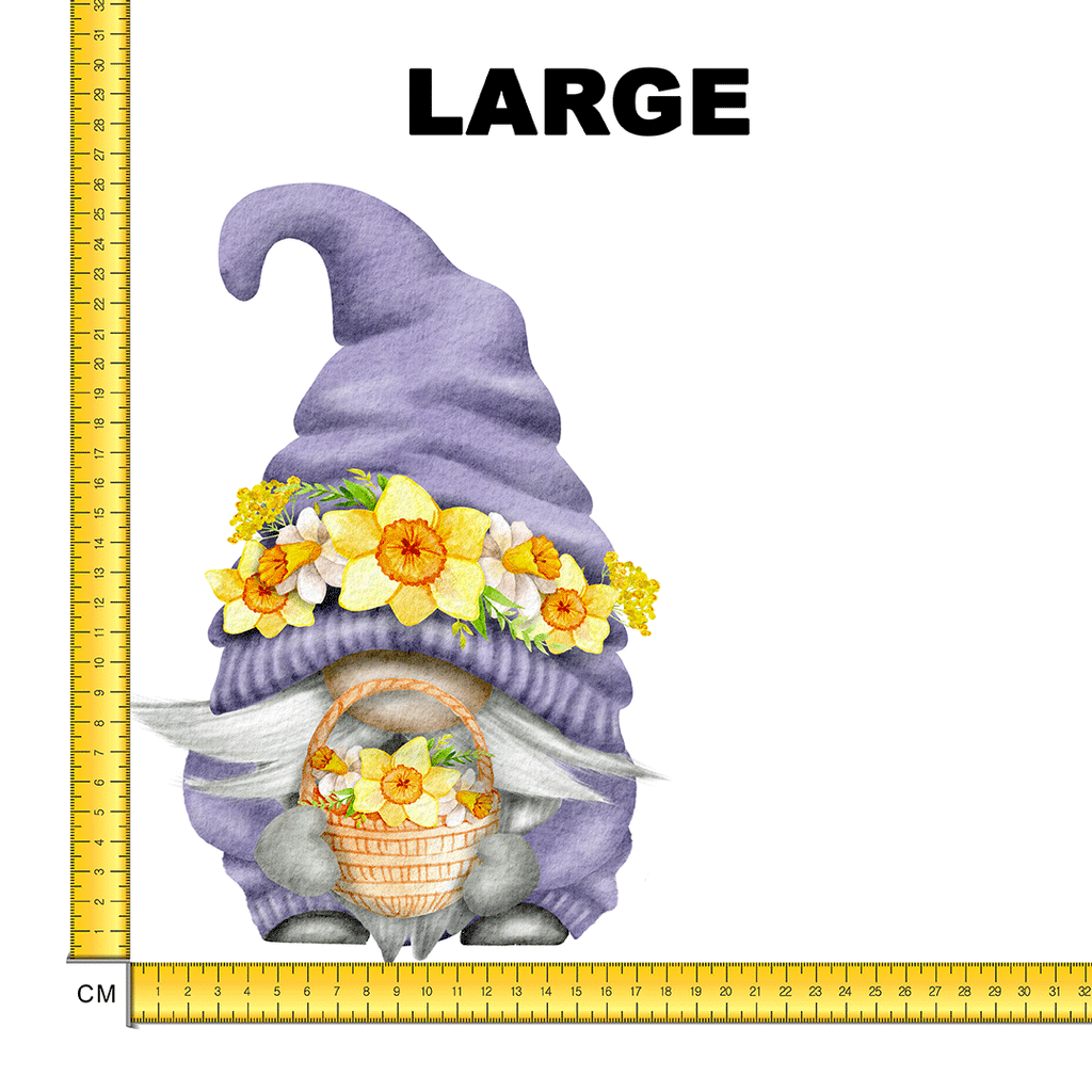Flower Basket Gnome Iron on Fabric Heat Transfer DTF-110