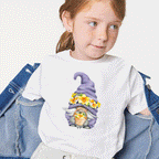 Flower Basket Gnome Iron on Fabric Heat Transfer DTF-110