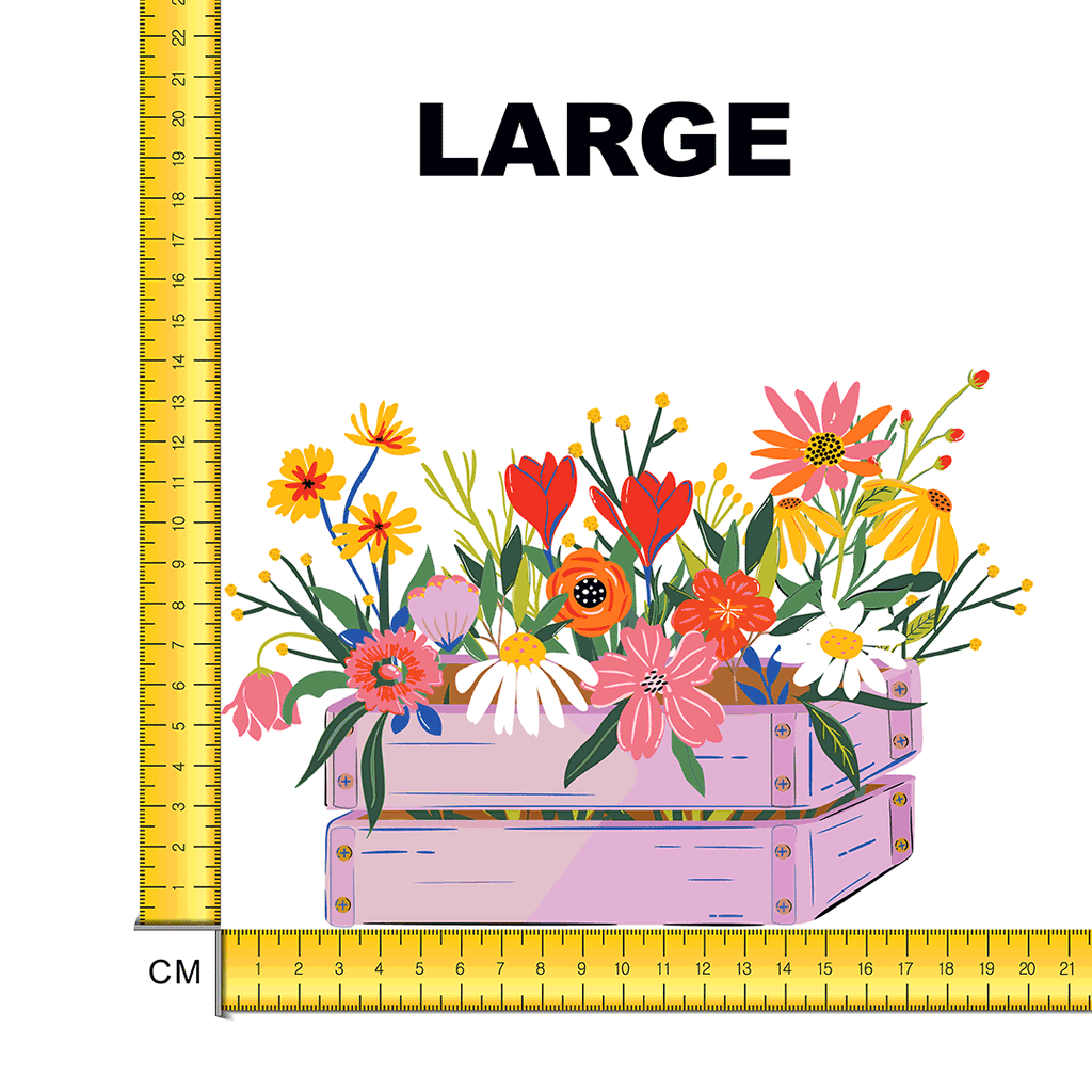 Flower Box Iron on Fabric Heat Transfer DTF-116